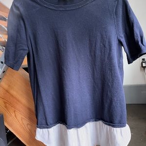 Navy and white LOFT shirt. Great work shirt